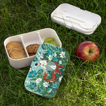 🐉🌿 The Dragon Keeper Bento Lunch Box – Art Deco Floral Fantasy