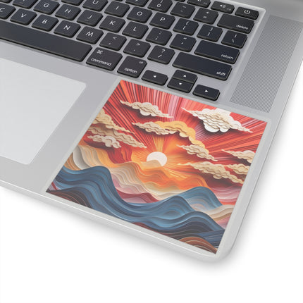 Vibrant Sunrise Sky Kiss-Cut Stickers (4 Sizes)