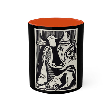 The Large Cow by Ernst Ludwig Kirchner Colorful Mugs, 11oz