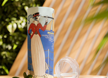 Costume de Yacht by George Barbier Skinny Tumbler with Straw, 20oz