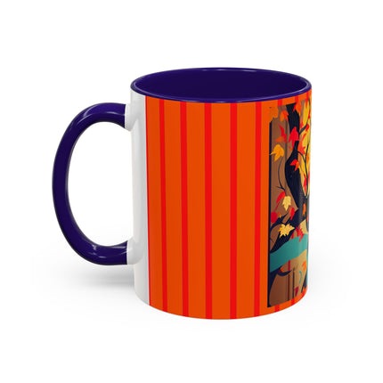 Black Cat in Kimono Colorful Mugs, 11oz