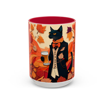 Siamese Cat at an Autumn Harvest Fair Colorful Mugs (11oz, 15oz)