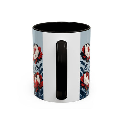 ❤️🌺 The Scarlet Blossom Dancer Colorful Mug – Art Deco Fashion Whimsy
