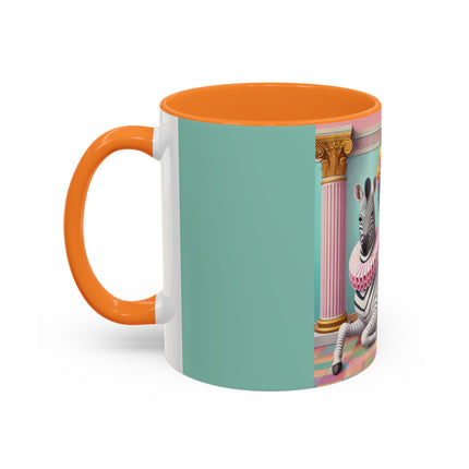 Still Life with Zebra, Fruit, and Pink Columns Colorful Mugs (11oz, 15oz)