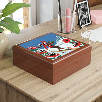 🎿🎄 The Christmas Holly Skier Jewelry Box – Whimsical Holiday Fantasy