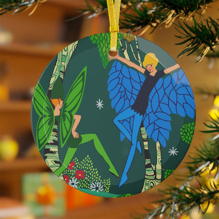 Enchanting Fairies of A Midsummer Night's Dream Glass Ornament