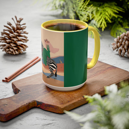 Zebra Rider Colorful Mugs – Safari Chic & Art Deco Adventure