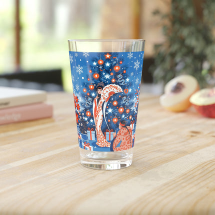 🎋❄️ The Winter Lantern Celebration Pint Glass – Elegant Asian Christmas Fantasy
