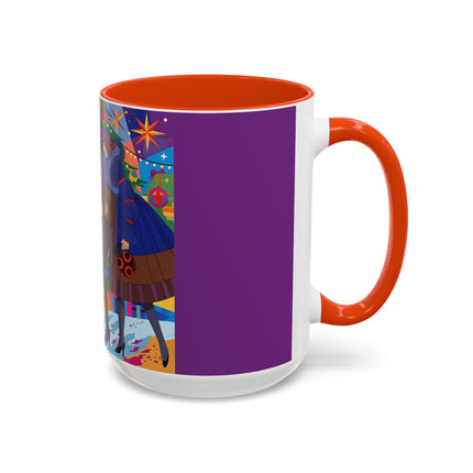 🎄✨ Christmas Among The Twinkling Trees Colorful Mug – Art Deco Holiday Fantasy