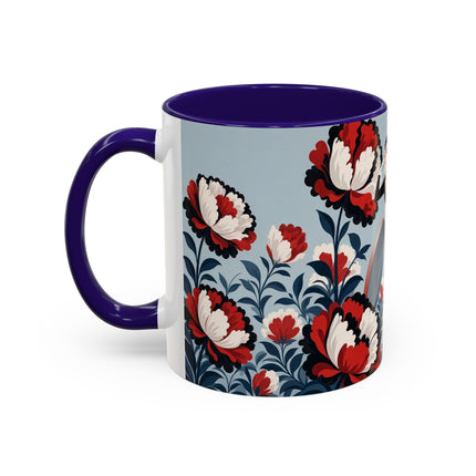 ❤️🌺 The Scarlet Blossom Dancer Colorful Mug – Art Deco Fashion Whimsy