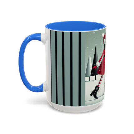 Red Sled & Curious Cats Colorful Mugs (11oz, 15oz)