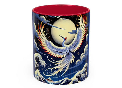 Majestic White Crane Colorful Mugs (11oz, 15oz)