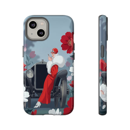 🚗🌺 The Lady Of The Grand Touring Car Phone Case – Art Deco Motoring Elegance