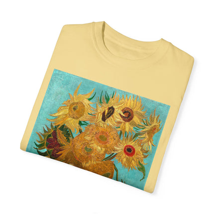 Vase with Twelve Sunflowers by Vincent van Gogh Unisex Garment-Dyed T-shirt