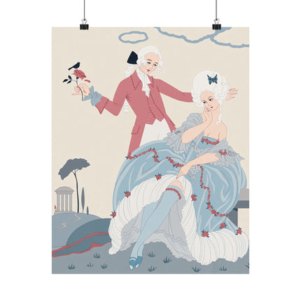 🌹🦋 L'Amour Est Aveugle Matte Vertical Poster – George Barbier Art Deco Romance