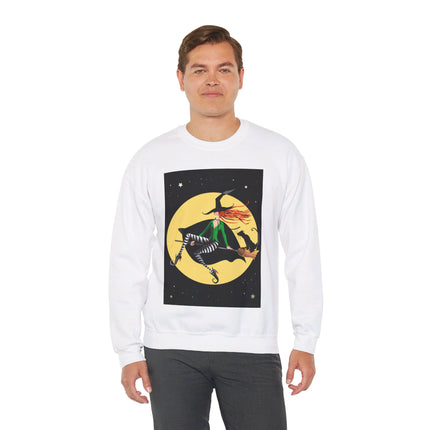 A Witch’s Moonlit Flight Unisex Heavy Blend™ Crewneck Sweatshirt
