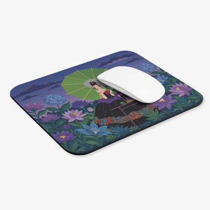 🧶🌸 The Garden Knitting Hour Mouse Pad – Art Deco Floral Whimsy