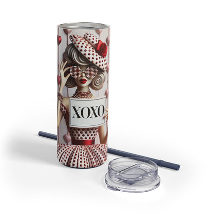 Fashionably Yours, XOXO Skinny Matte Tumbler, 20oz
