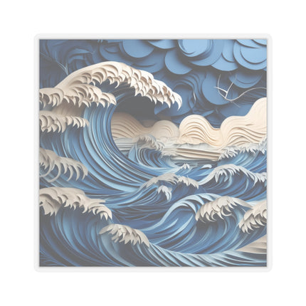 Dramatic Ocean with Crashing Waves Kiss-Cut Stickers (4 Sizes)
