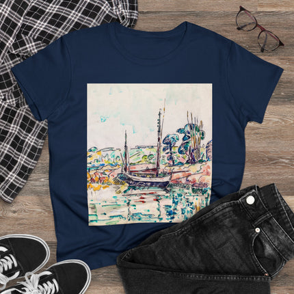 Concarneau by Paul Signac Women's Midweight Cotton Tee