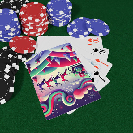 Festive Reindeer Flight Playing Cards