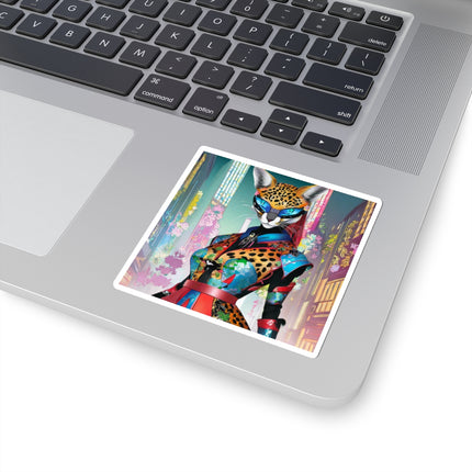 Cyber Cat Glamour Kiss-Cut Stickers (4 Sizes)