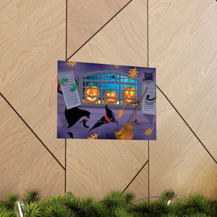 Whimsical Halloween Mischief Matte Horizontal Posters