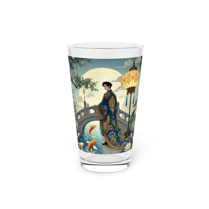 Moonlit Bridge Gentleman Pint Glass – Imperial Serenity & Moonlit Harmony