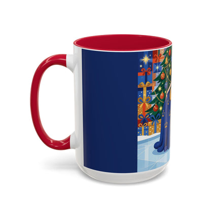 👑🎄 The Christmas Queen Of Golden Bells Colorful Mug – Art Deco Holiday Elegance