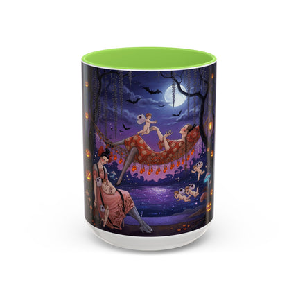 🌙🎃 Moonlit Mischief In The Pumpkin Grove Colorful Mug – Whimsical Halloween Fantasy