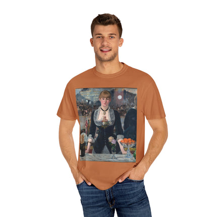 A Bar at the Folies-Bergère by Edouard Manet Unisex Garment-Dyed T-shirt