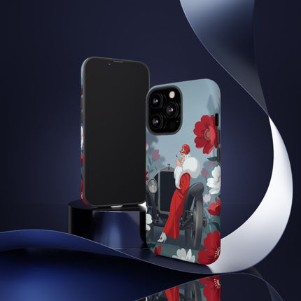 🚗🌺 The Lady Of The Grand Touring Car Phone Case – Art Deco Motoring Elegance