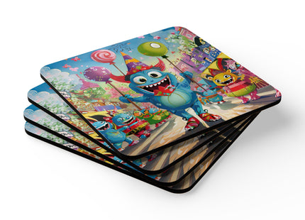 Monster Parade Madness Corkwood Coaster Set