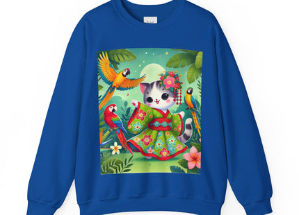 Parrot Dance of the Geisha Kitten Heavy Blend™ Crewneck Sweatshirt