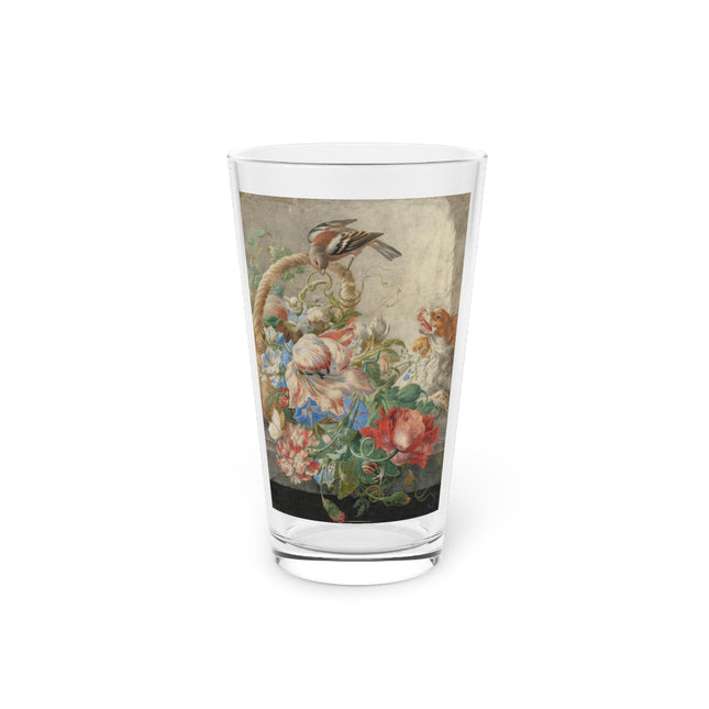 A Basket with Flowers Glass, 16oz