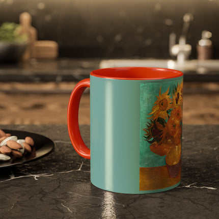 Vase with Twelve Sunflowers by Vincent van Gogh Colorful Mugs (11oz, 15oz)
