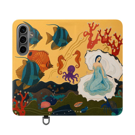 🐚🌊 The Lady Of The Enchanted Pearl Flip Case – Art Deco Undersea Fantasy