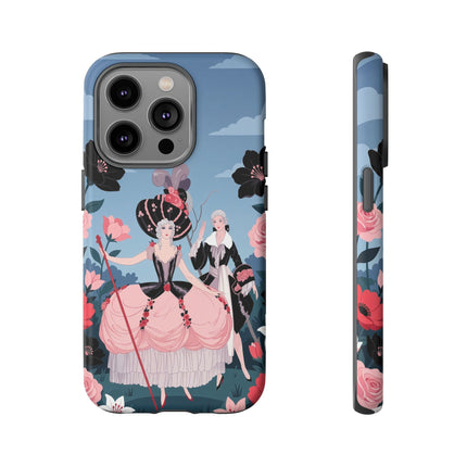 🌹🎭 The Rose Masquerade Promenade Phone Case – Art Deco Floral Elegance