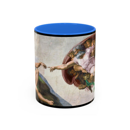The Creation of Adam by Michelangelo Buonarroti Colorful Mugs (11oz, 15oz)