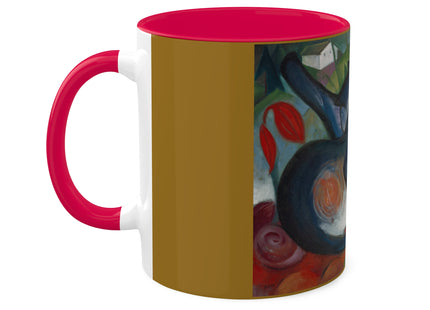 Two Cats, Blue and Yellow by Franz Marc Colorful Mugs, 11oz
