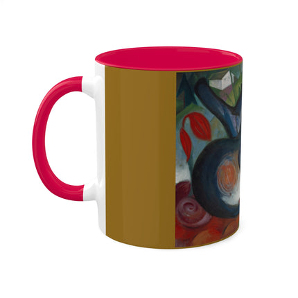 Two Cats, Blue and Yellow by Franz Marc Colorful Mugs, 11oz
