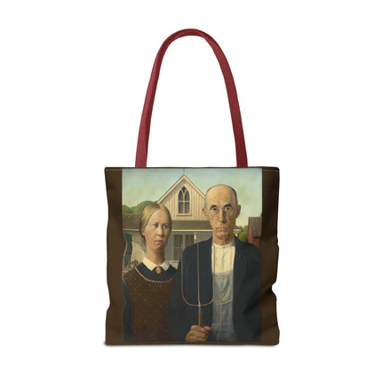 American Gothic by Grant Wood Tote Bag (AOP)