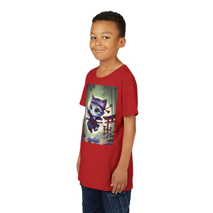 Moonlit Samurai Kitty Youth Short Sleeve Tee