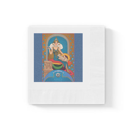 April & Diamond Zodiac White Coined Napkins