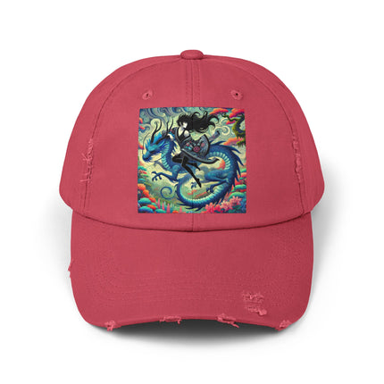 Mystic Guardian of the Sky Unisex Distressed Cap
