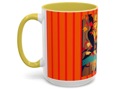 Black Cat in Kimono Colorful Mugs, 11oz