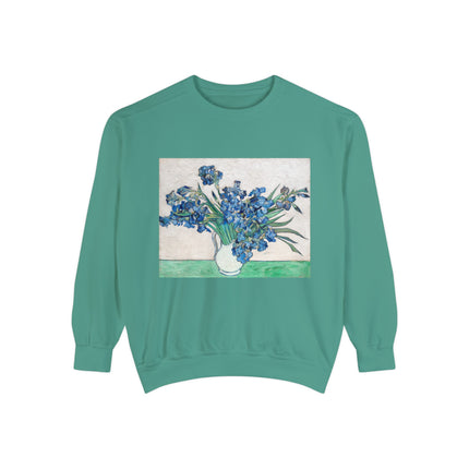 Irises by Vincent Van Gogh Unisex Garment-Dyed Sweatshirt