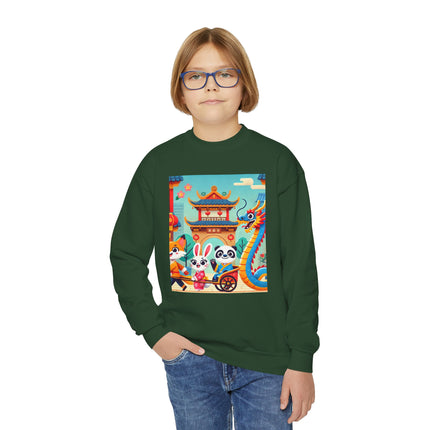 Lantern Street Dragon Parade Youth Crewneck Sweatshirt – Festive Energy, Culture & Playful Adventure