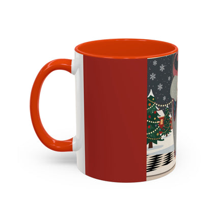 ❄️✨ The Winter Couture Promenade Colorful Mug – Art Deco Holiday Elegance