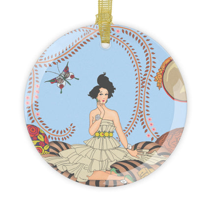 Minuit … ou l’appartement à la mode by George Barbier Glass Ornament